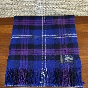 VTG Highland Tartan Tweeds Lambswool Purple Scarf Heritage of Scotland Unisex